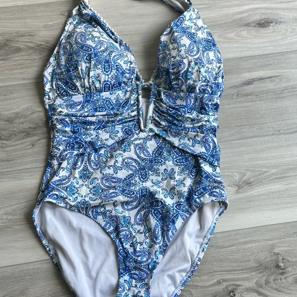 Blue Paisley One-Piece Swimsuit